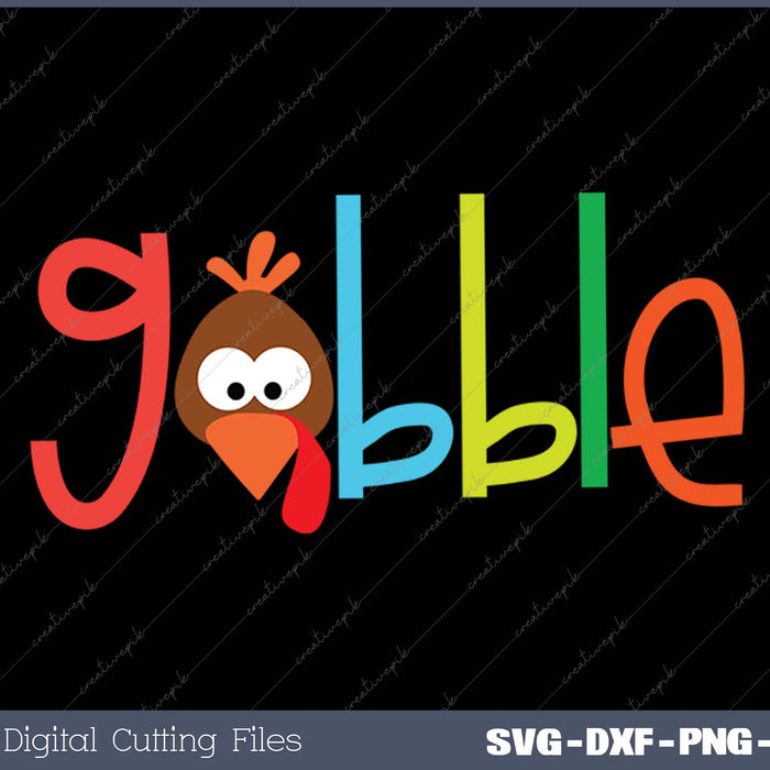 Thanksgiving Turkey face Turkey Day Gobble SVG PNG Cutting Printable Files