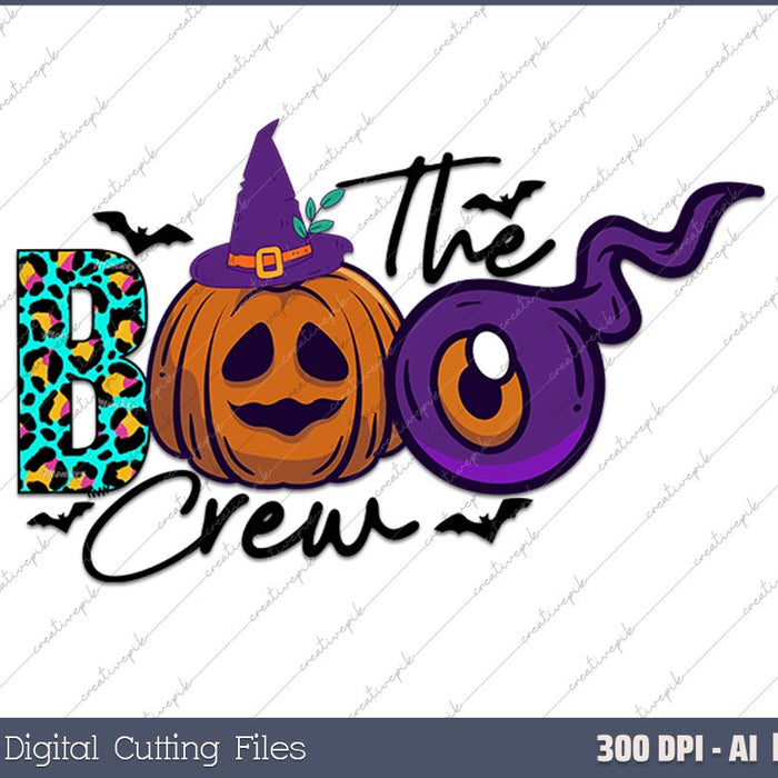 The Boo Crew Halloween AI PNG Sublimation Files