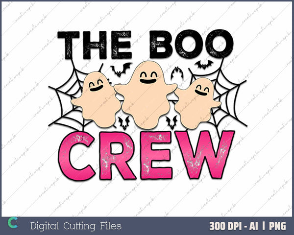 The Boo Crew Halloween AI PNG Sublimation Files