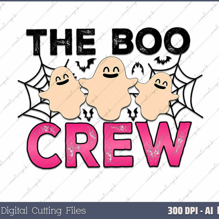 The Boo Crew Halloween AI PNG Sublimation Files