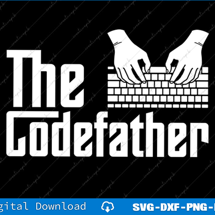 Logo with 'The Codefather' text and hands on a keyboard on a black background.