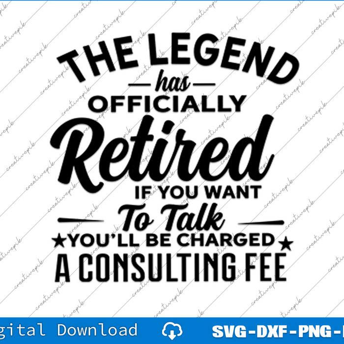 The Legend Has Officially Retired If You Want SVG PNG Cutting Files
