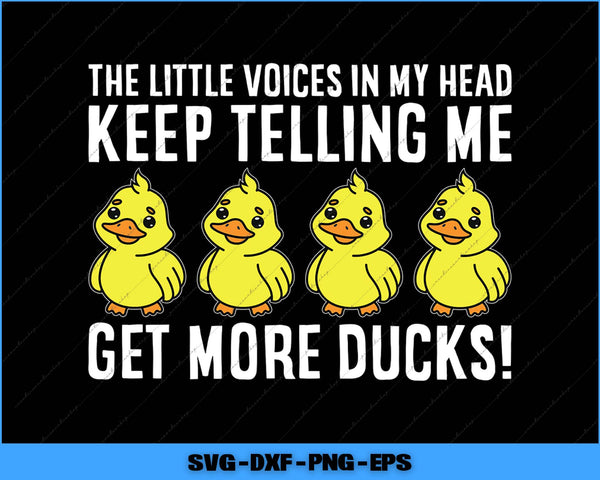 Four yellow duck illustrations with text on a black background, featuring SVG file formats.
