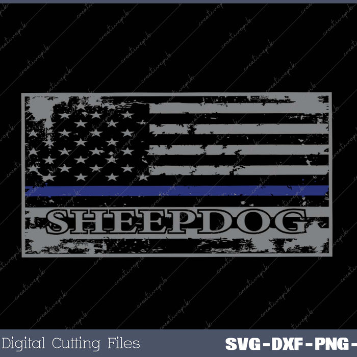 The Sheepdog Police Support SVG PNG Cutting Printable Files