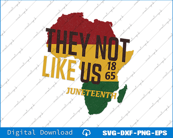 They Not Like Us Juneteenth 1865 SVG PNG Cutting Printable Files