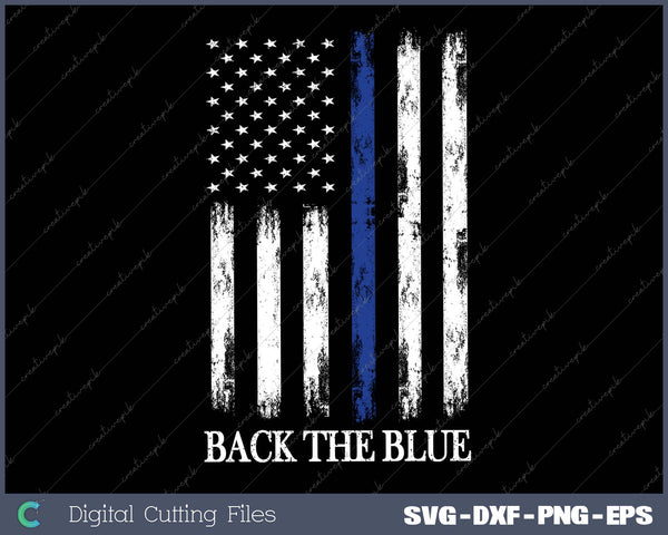 Thin Blue Line Back the Blue American Flag Police Support