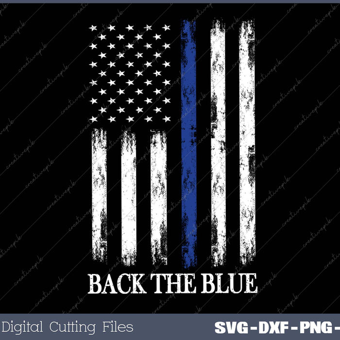 Thin Blue Line Back the Blue American Flag Police Support