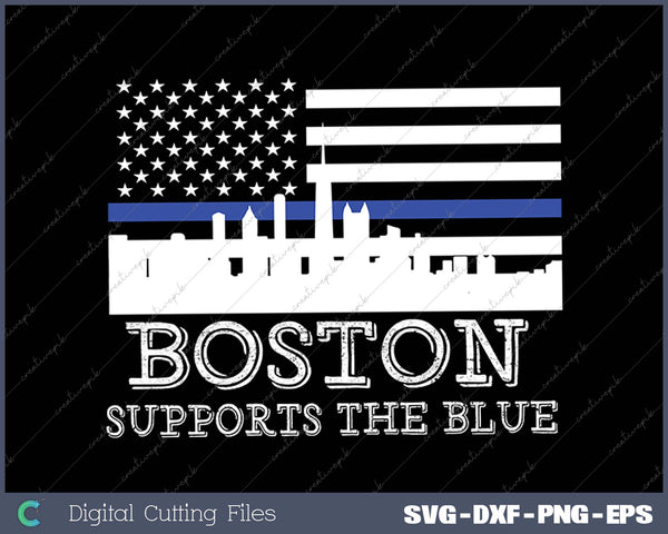 Thin Blue Line Chicago Supports The Blue Police SVG PNG Cutting Printable Files