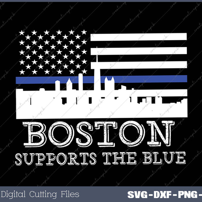 Thin Blue Line Chicago Supports The Blue Police SVG PNG Cutting Printable Files