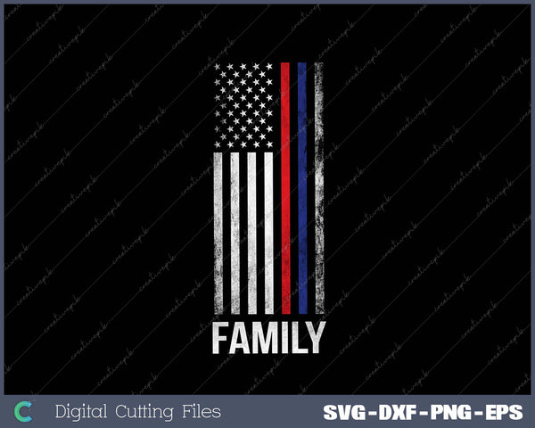 Thin Red Blue Line Flag Patriotic Support Police Firefighter SVG PNG Cutting Printable Files