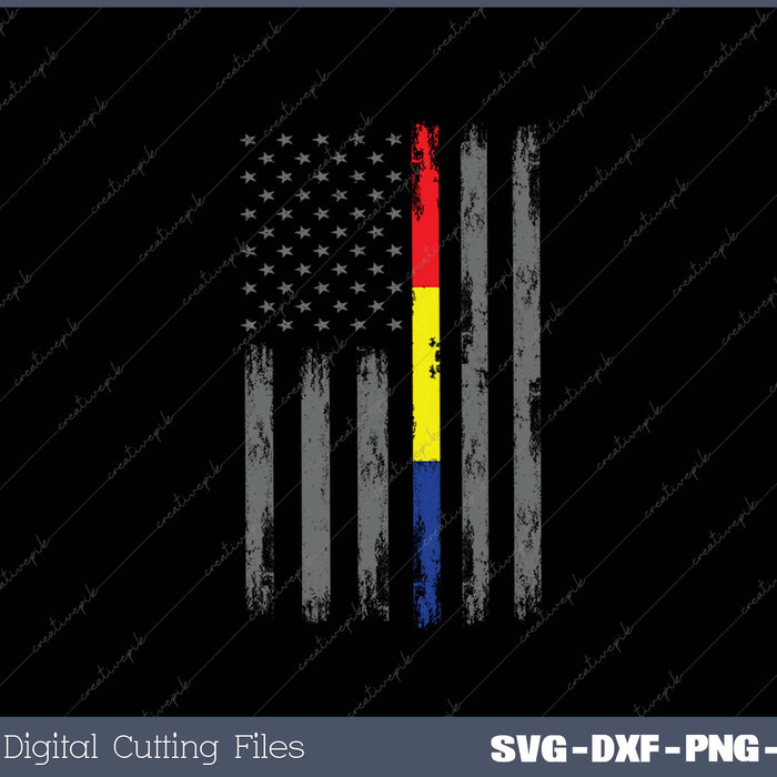 Thin Red Gold Blue Line Flag Fire Police Dispatcher SVG