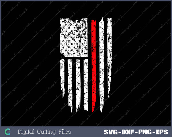 Thin Red Line American Flag SVG PNG Cutting Printable Files