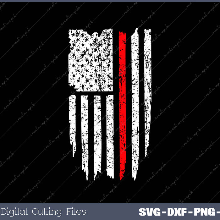 Thin Red Line American Flag SVG PNG Cutting Printable Files