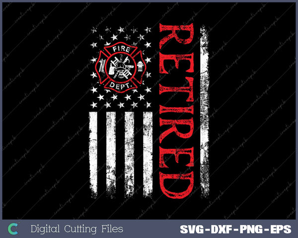 Thin Red Line Firefighter American Flag Retired