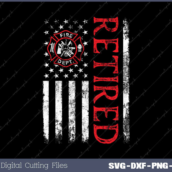 Thin Red Line Firefighter American Flag Retired