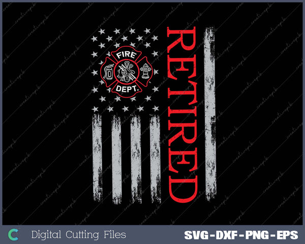 Thin Red Line Firefighter American Flag Retired Gift