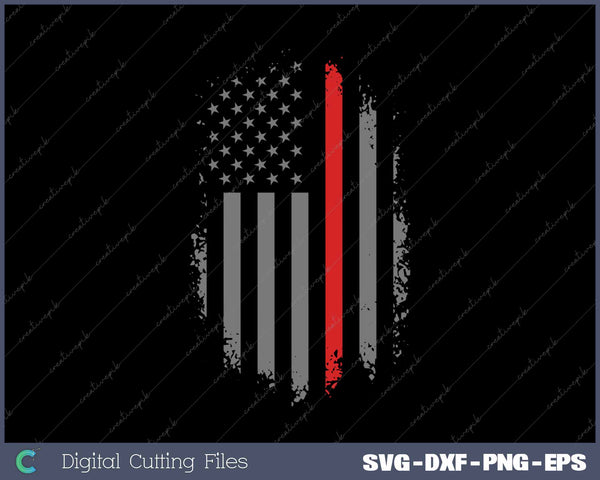 Thin Red Line Firefighter Maltese Cross American Flag 