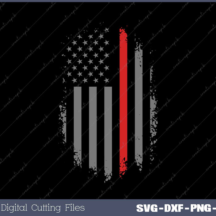 Thin Red Line Firefighter Maltese Cross American Flag 