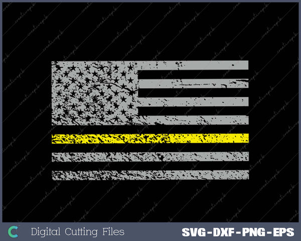 Thin Yellow Line American Flag Emergency Dispatcher SVG PNG Cutting Printable Files