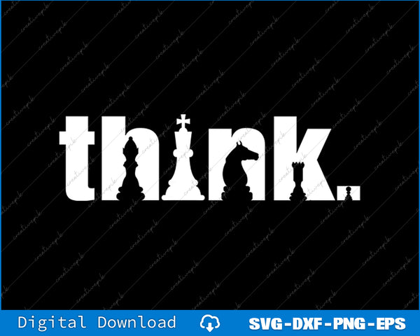 Think Chess Player Chess Game SVG PNG Cutting Printable File