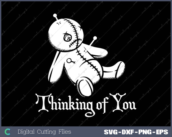 Thinking of You Funny Voodoo Doll Valentine's Day Joke Gifts SVG PNG Cutting Printable Files