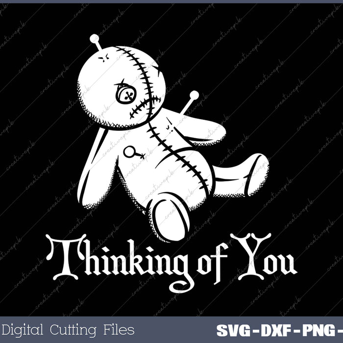 Thinking of You Funny Voodoo Doll Valentine's Day Joke Gifts SVG PNG Cutting Printable Files