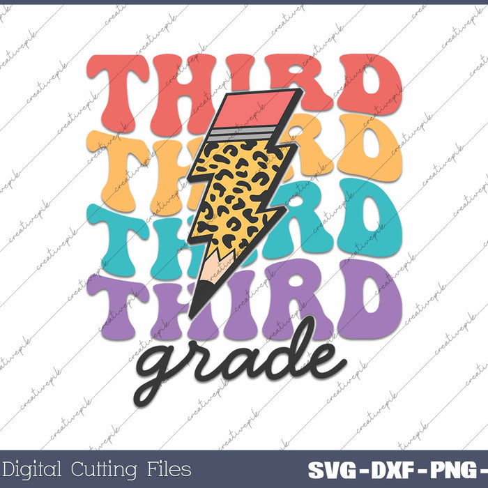 Third Grade Back To School First Day Of School SVG PNG Cutting Printable Files