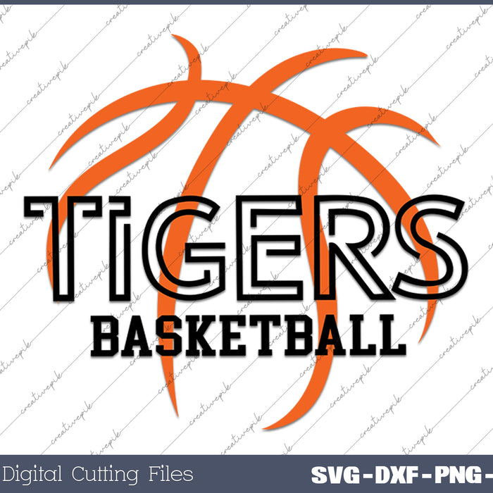 Tiger Basketball Sports Team SVG PNG Cutting Printable Files