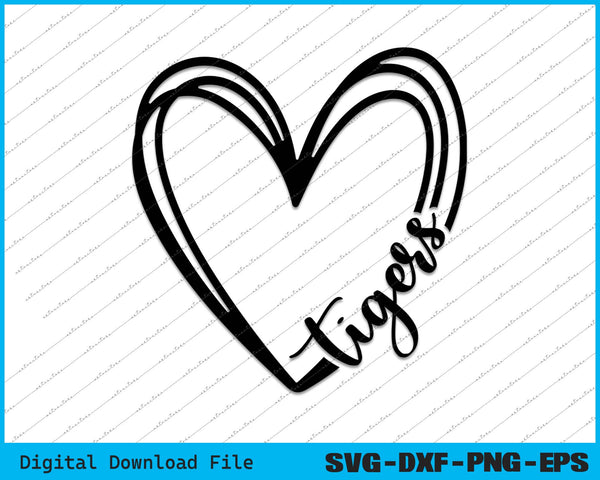 Tigers Team Spirit Custom Team Name SVG PNG Cutting Files