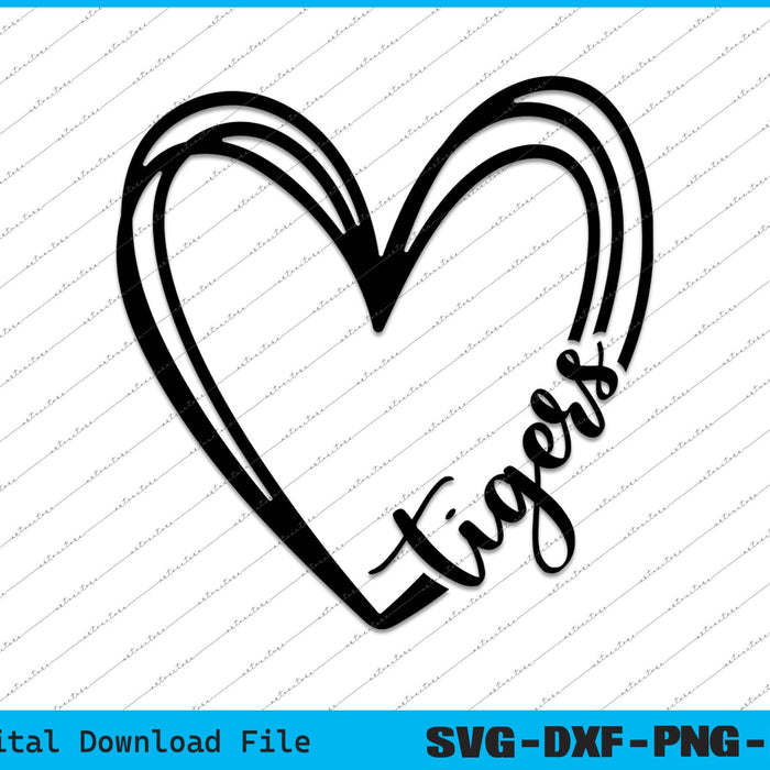 Tigers Team Spirit Custom Team Name SVG PNG Cutting Files