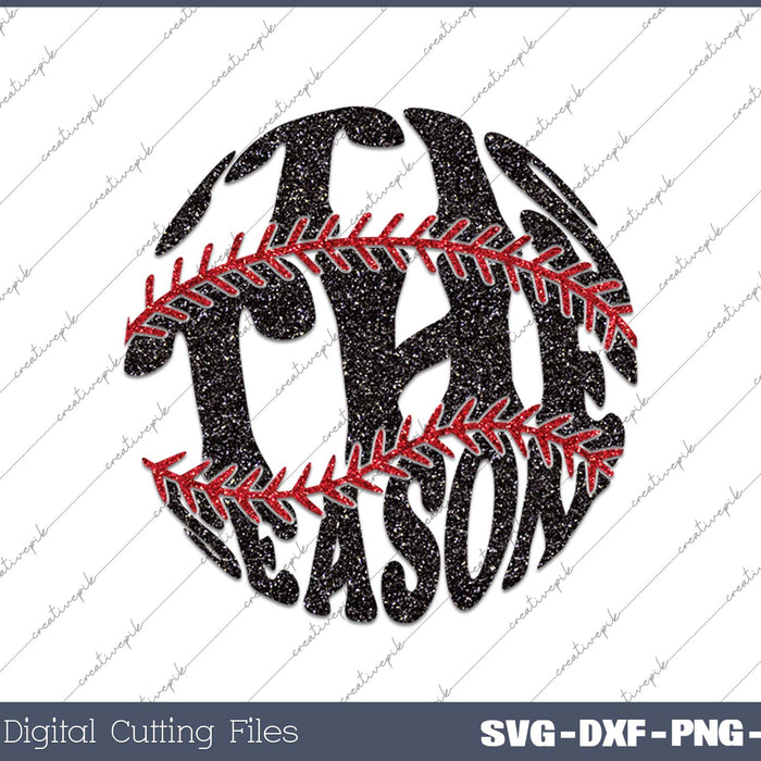 Tis The Season Baseball Glitter Sports SVG PNG Cutting Printable Files