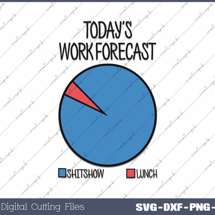 Today’s Work Forecast Shitshow Lunch Funny Office Humor SVG PNG Cutting Printable Files