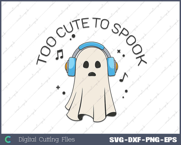 Too Cute to Spook Ghost with Headphones