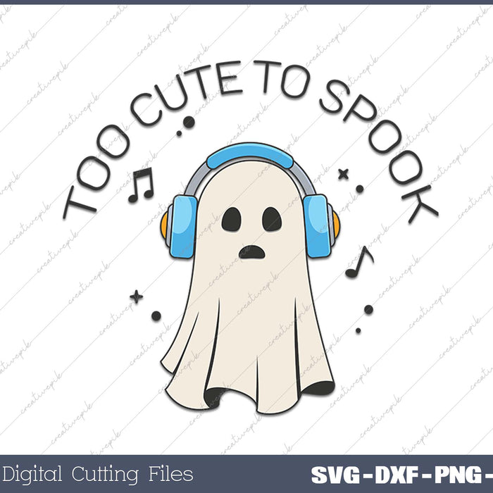 Too Cute to Spook Ghost with Headphones