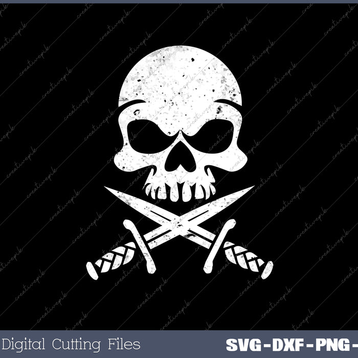 Totenkopf & SurfBoard Surf Vintage SVG PNG Cutting Printable Files