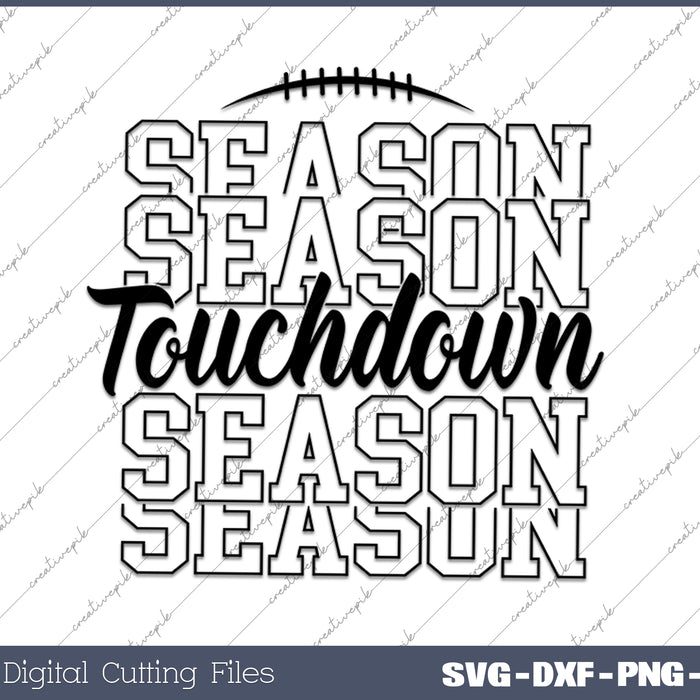 Vintage Touchdown Season SVG PNG Cutting Printable Files