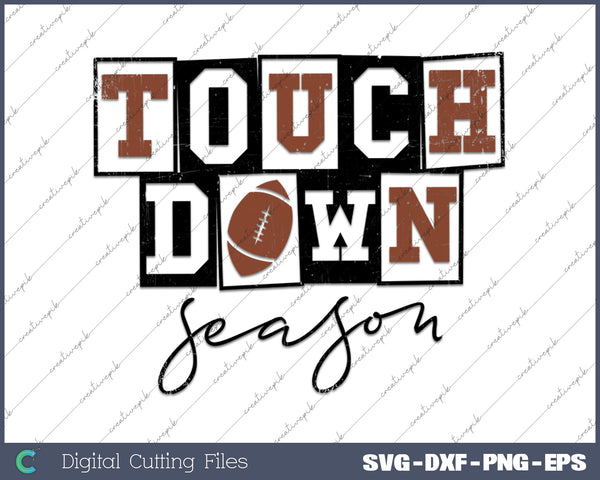 Touchdown Season Football Mom SVG PNG Cutting Printable Files