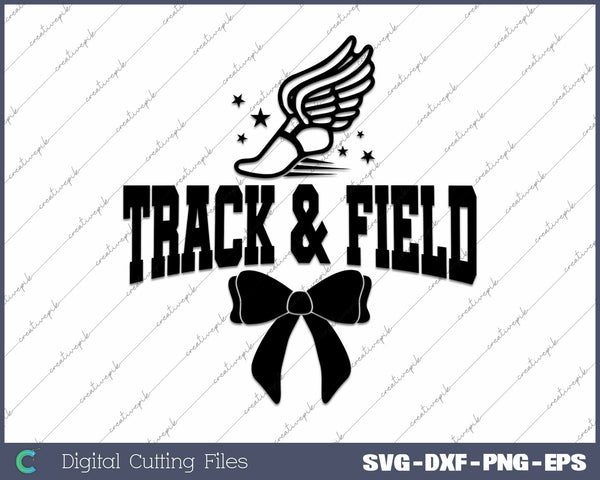 Track And Field Coquette Bow SVG PNG Cutting Printable Files