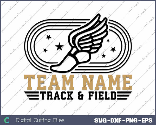 Track And Field Team Name Track Wings SVG PNG Printable Files