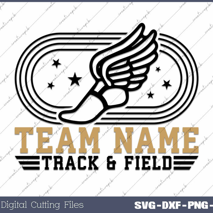 Track And Field Team Name Track Wings SVG PNG Printable Files