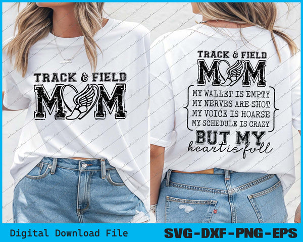 Track & Field Mom My Wallet Is Empty SVG PNG Cutting Printable Files