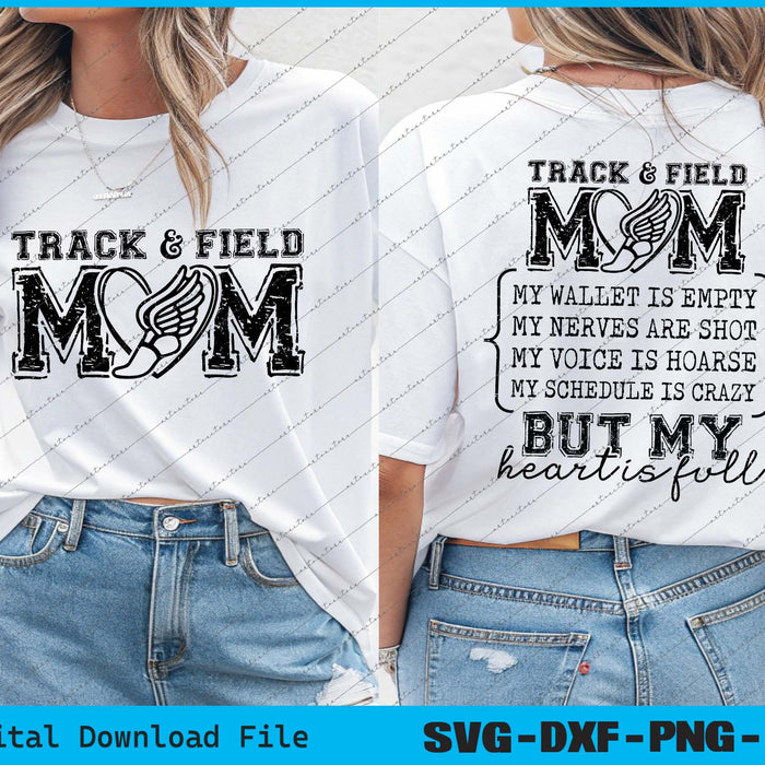 Track & Field Mom My Wallet Is Empty SVG PNG Cutting Printable Files