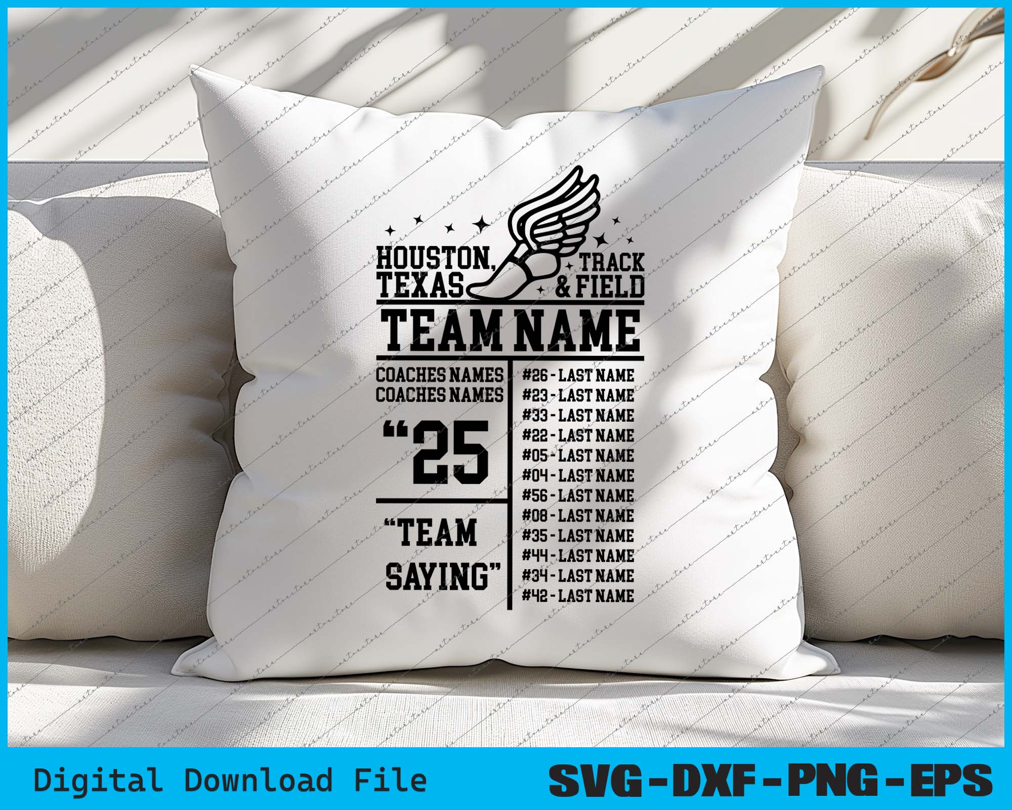 Track & Field Team Roster Template SVG PNG Cutting Printable Files ...