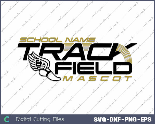 Track & Field Template Custom Mascot SVG Printable Files