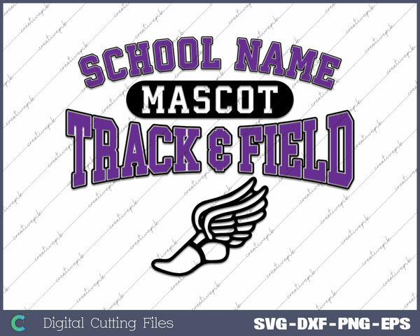 Track & Field Template School Name SVG PNG Printable Files