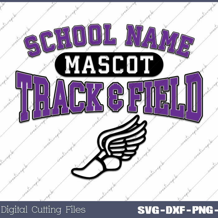 Track & Field Template School Name SVG PNG Printable Files