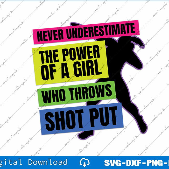 
Track and Field Girl Power Shot Put Thrower SVG PNG Printable Files
