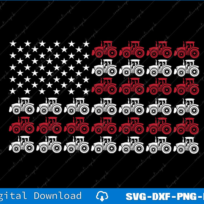 Tractor American Flag Farmer SVG PNG Cutting Printable File