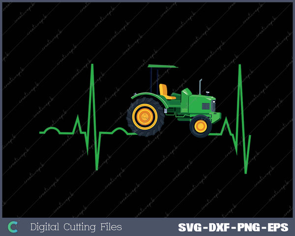 Tractor Heartbeat SVG PNG Cutting Printable Files