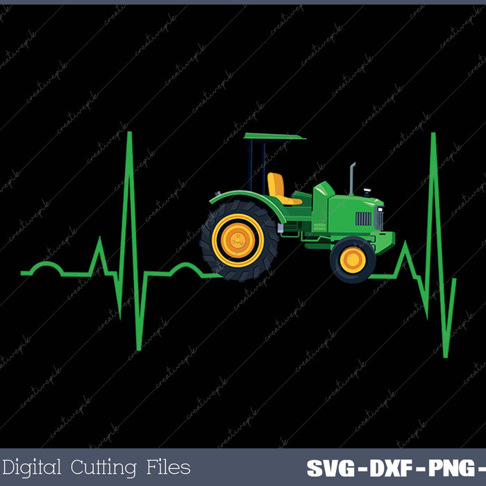 Tractor Heartbeat SVG PNG Cutting Printable Files